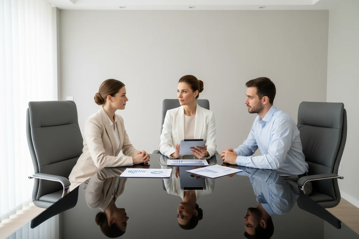 Equipo de clínica estética revisando estrategia de captación